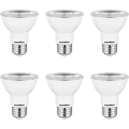 Sunlite LED PAR20 8W 50W Halogen EQ E26 Base Waterproof Dimmable Long Neck Spotlight Bulbs, 2700K, 6PK 41618-NS